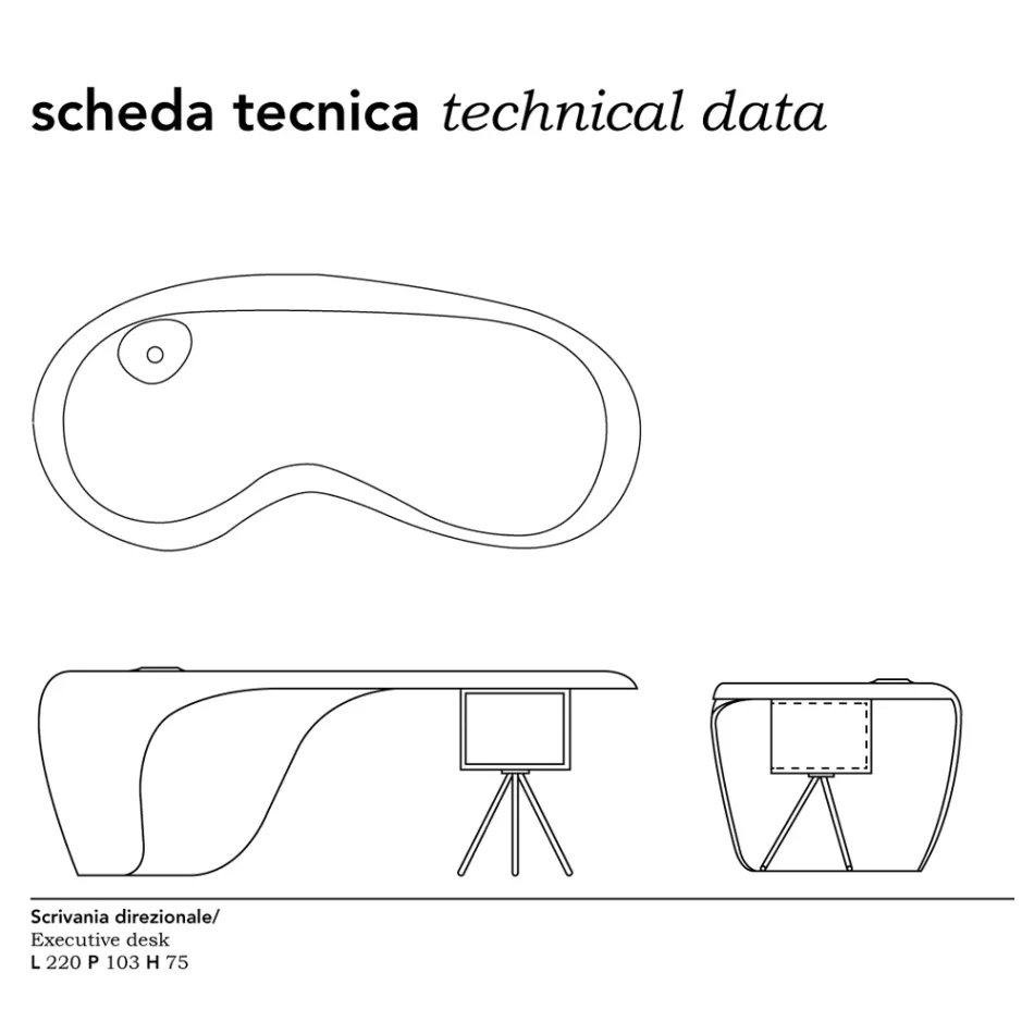 Scrivania direzionale di Karim Rashid in poliuretano in Diverse Finiture - James Viadurini