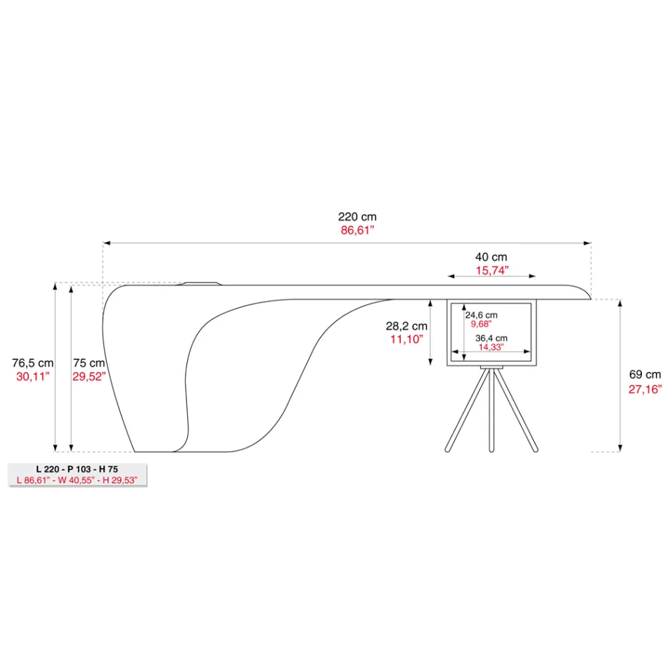 Scrivania direzionale di Karim Rashid in poliuretano - James Viadurini