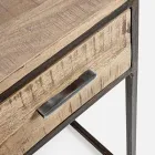 Scrivania in Acciaio e Legno di Acacia con 2 Cassetti Homemotion - Benver Viadurini