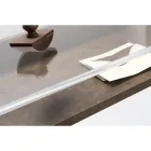 Scrivania in Plexiglass Trasparente con Ripiano in Legno di Design - Carducci Viadurini