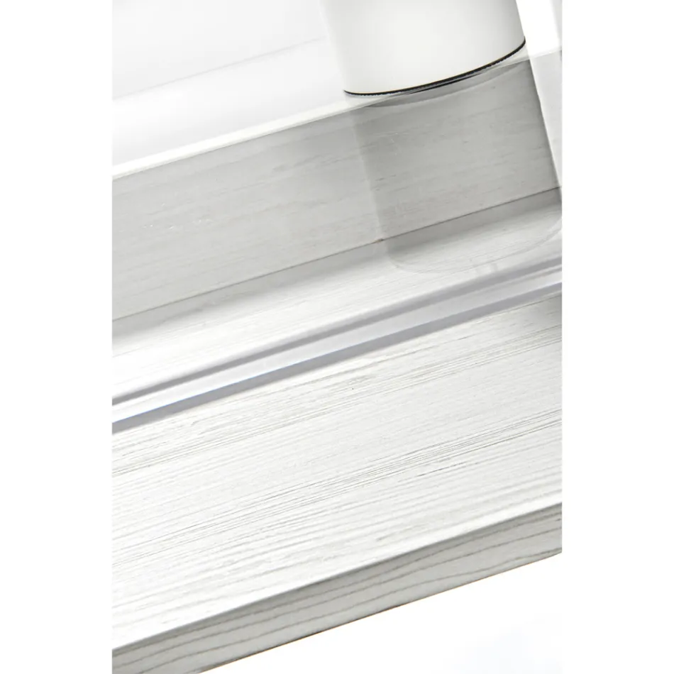 Scrivania in Plexiglass Trasparente con Ripiano in Legno di Design - Carducci Viadurini