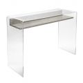 Consolle in Plexiglass Trasparente con Ripiano in Legno di Design - Carducci