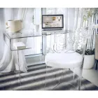 Scrivania in Plexiglass Trasparente con Ripiano Made in Italy - Studiorum Viadurini