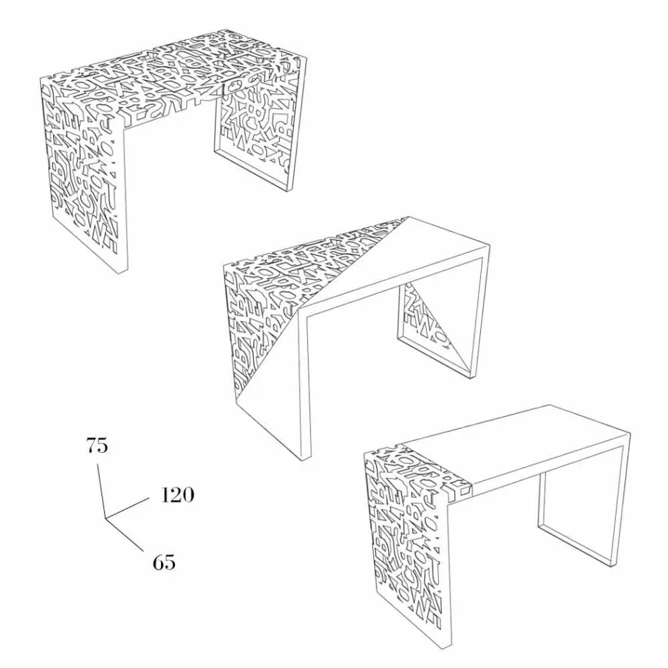 Scrivania Kattedra Lettere “A Cascata” 120x65x75 Mabele Viadurini