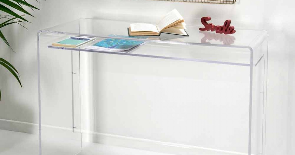 Scrivania di design in plexiglass trasparente fatta in Italia, Barga