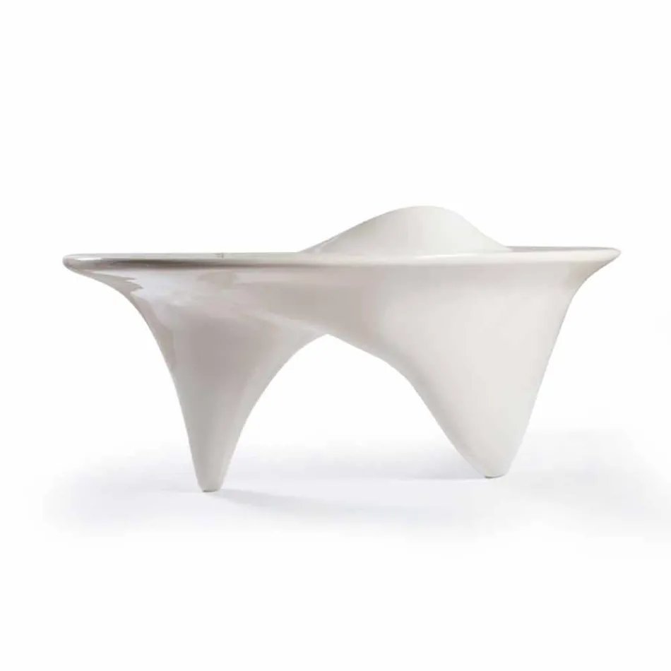 Scrivania per ufficio moderna fatta a mano in Italia Sinuous Viadurini