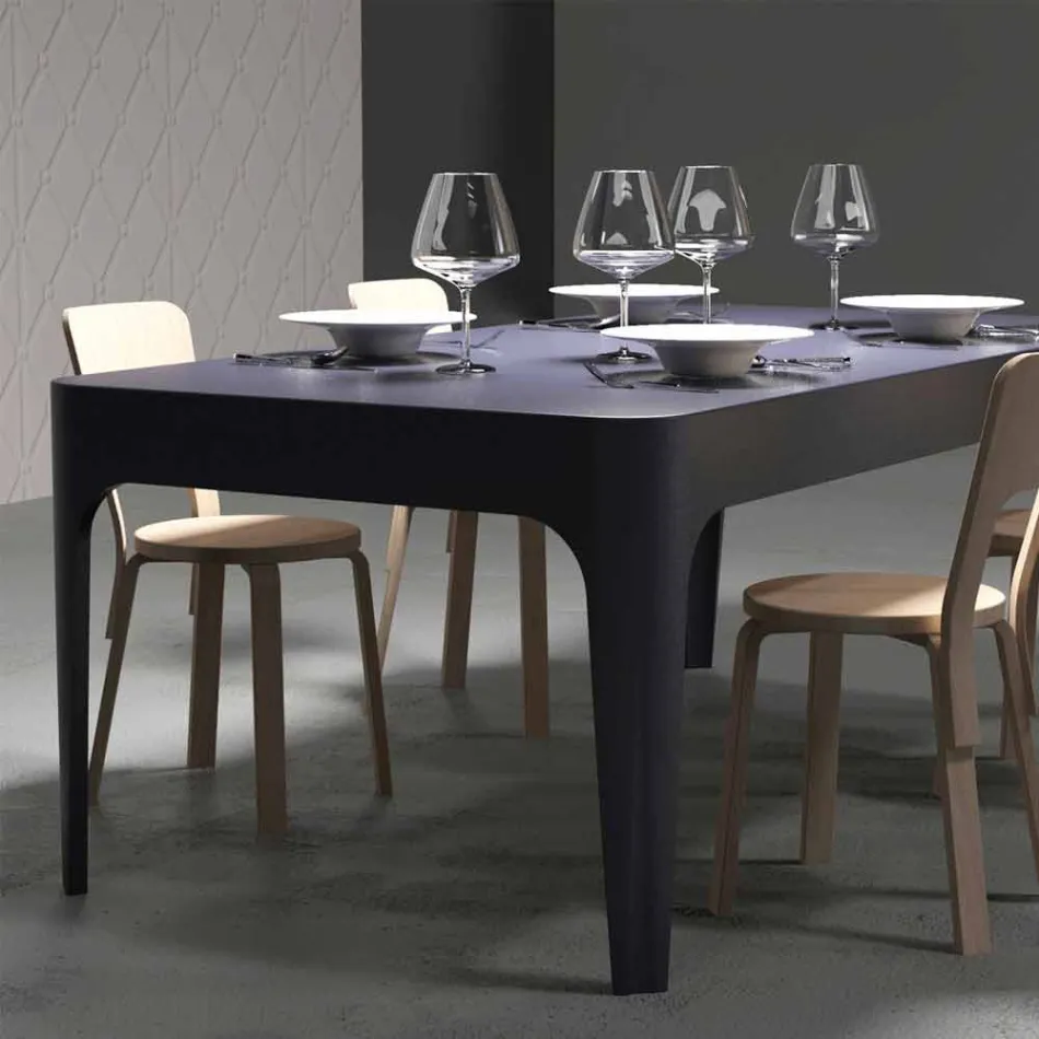 Scrivania / tavolo da pranzo rettangolare, design moderno, Merlot  Viadurini
