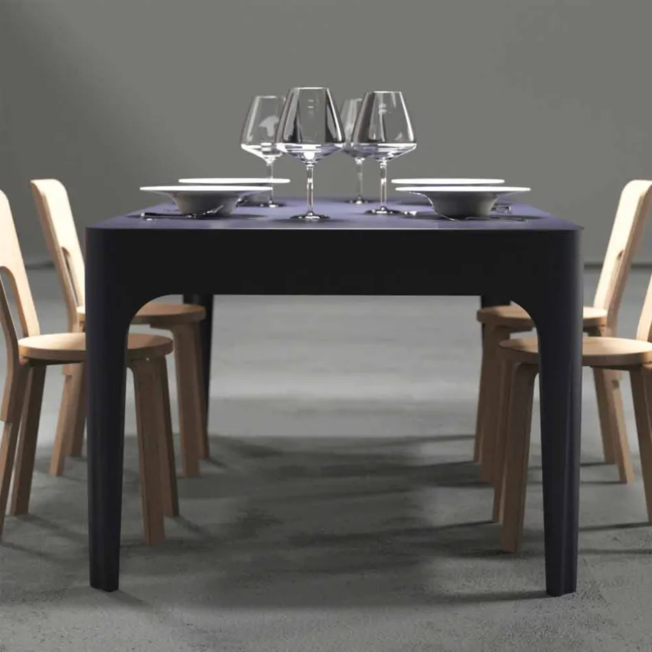 Scrivania / tavolo da pranzo rettangolare, design moderno, Merlot  Viadurini
