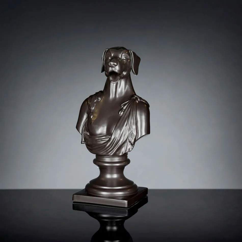 Scultura in ceramica artigianale Nera 100% Made in Italy Fabas 2 Viadurini