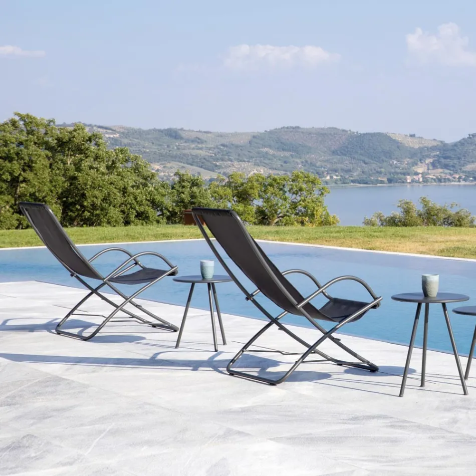 Sdraio Pieghevole da Giardino in Acciaio Zincato Made in Italy 2 Pezzi – Hobbit Viadurini