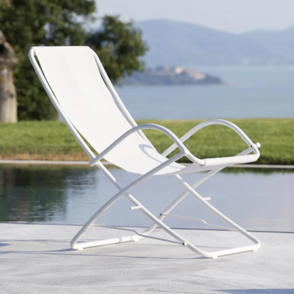 Sdraio Pieghevole da Giardino in Acciaio Zincato Made in Italy 2 Pezzi – Hobbit Viadurini