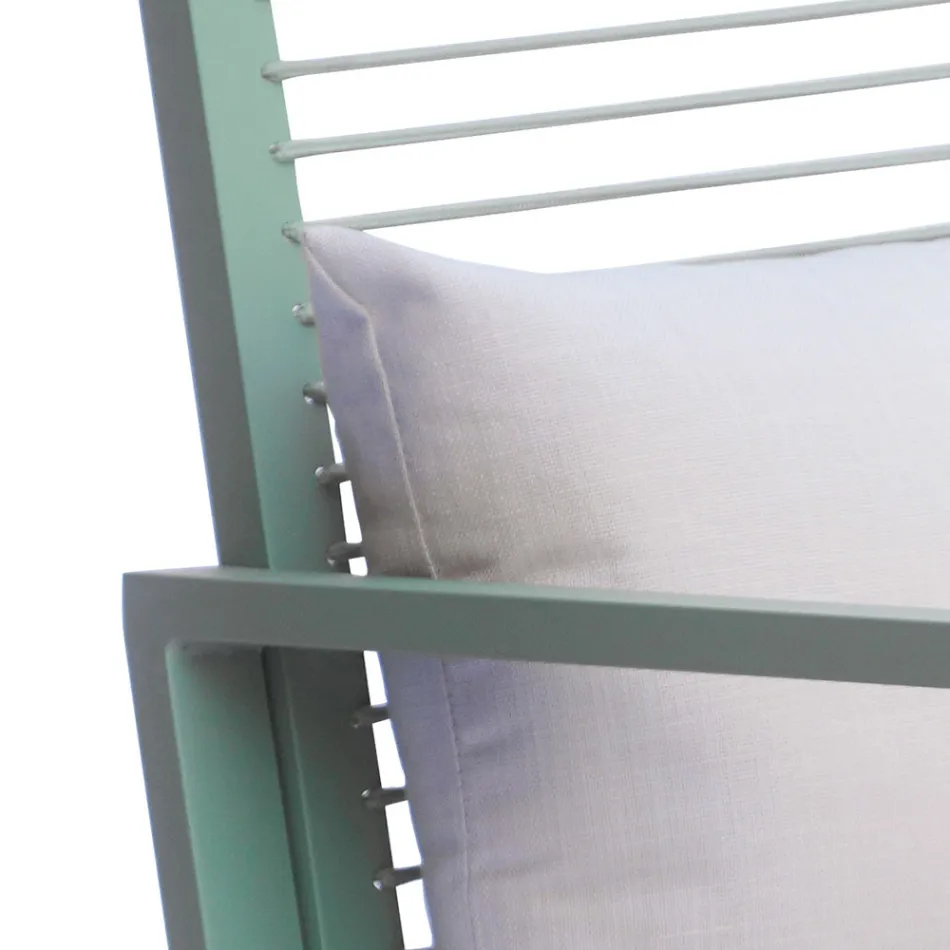 Sedia a Dondolo da Esterno in Alluminio con Cuscino Imbottito - Brontolo Viadurini