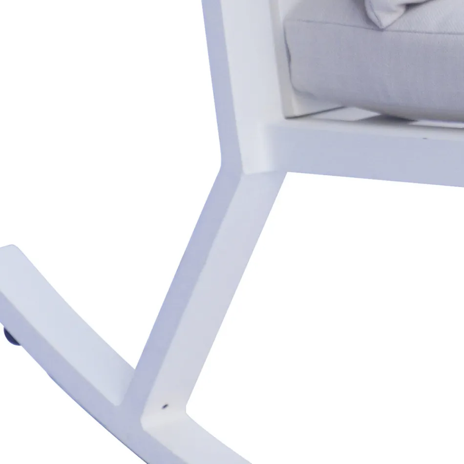 Sedia a Dondolo da Esterno in Alluminio con Cuscino Imbottito - Brontolo Viadurini