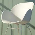 Sedia a Dondolo da Soggiorno in Metallo e Polipropilene, 2 Pezzi - Lorena Viadurini