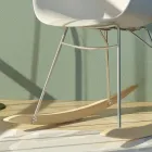 Sedia a Dondolo da Soggiorno in Metallo e Polipropilene, 2 Pezzi - Lorena Viadurini