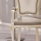 Sedia Capotavola in Legno Rivestita in Tessuto Made in Italy - Majesty Viadurini