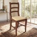 Sedia Classica in Legno e Seduta in Tessuto Design Made in Italy - Baptiste