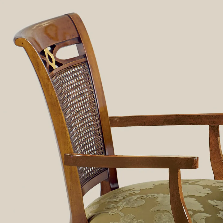 Sedia Classica in Legno Noce con Seduta Imbottita Made in Italy - Baroque Viadurini