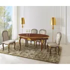 Sedia Classica in Legno Noce e Tessuto Imbottito Made in Italy - Baroque Viadurini