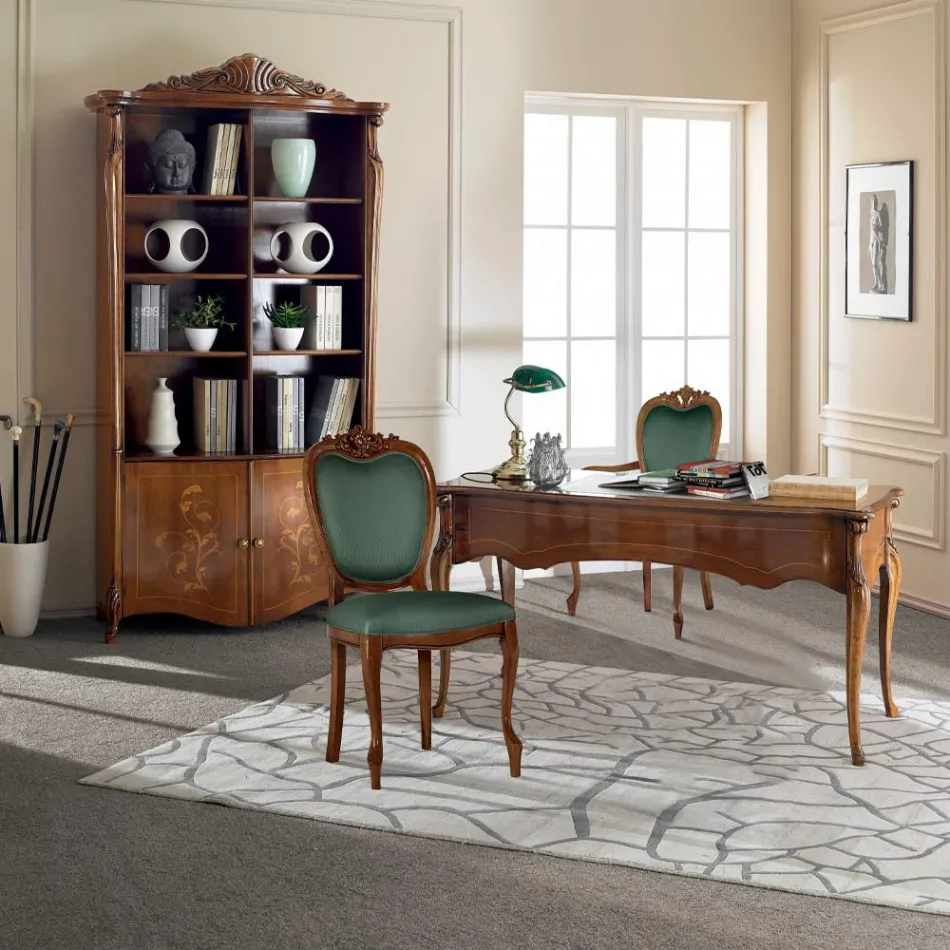 Sedia Classica in Legno Noce o Oro Imbottita Made in Italy - Imperator Viadurini