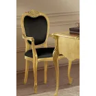 Sedia Classica in Legno Noce o Oro Imbottita Made in Italy - Imperator Viadurini