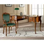 Sedia Classica in Legno Noce o Oro Imbottita Made in Italy - Imperator Viadurini