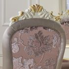 Sedia Classica Legno Bianco e Tessuto Imbottito Made in Italy - Baroque Viadurini