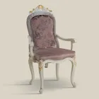 Sedia Classica Legno Bianco e Tessuto Imbottito Made in Italy - Baroque Viadurini