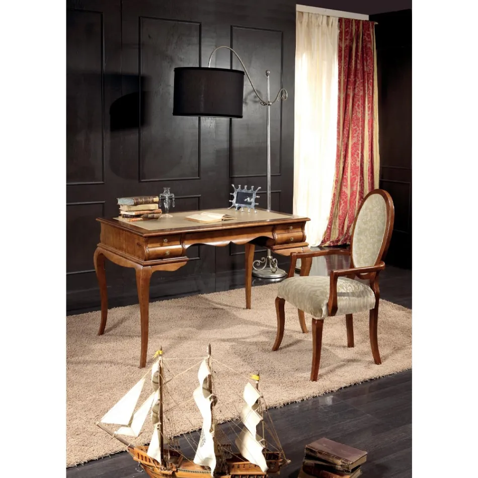 Sedia Classica Legno e Tessuto Con o Senza Braccioli Made in Italy - Ellie Viadurini