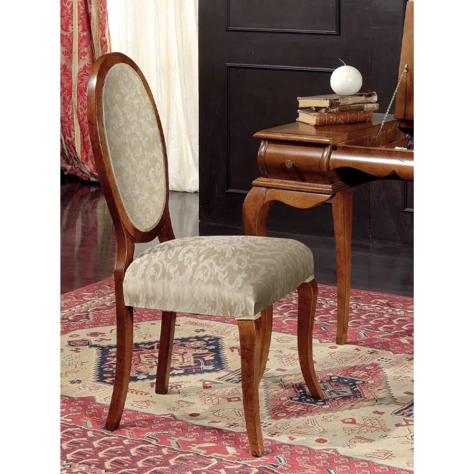 Sedia Classica Legno e Tessuto Con o Senza Braccioli Made in Italy - Ellie Viadurini