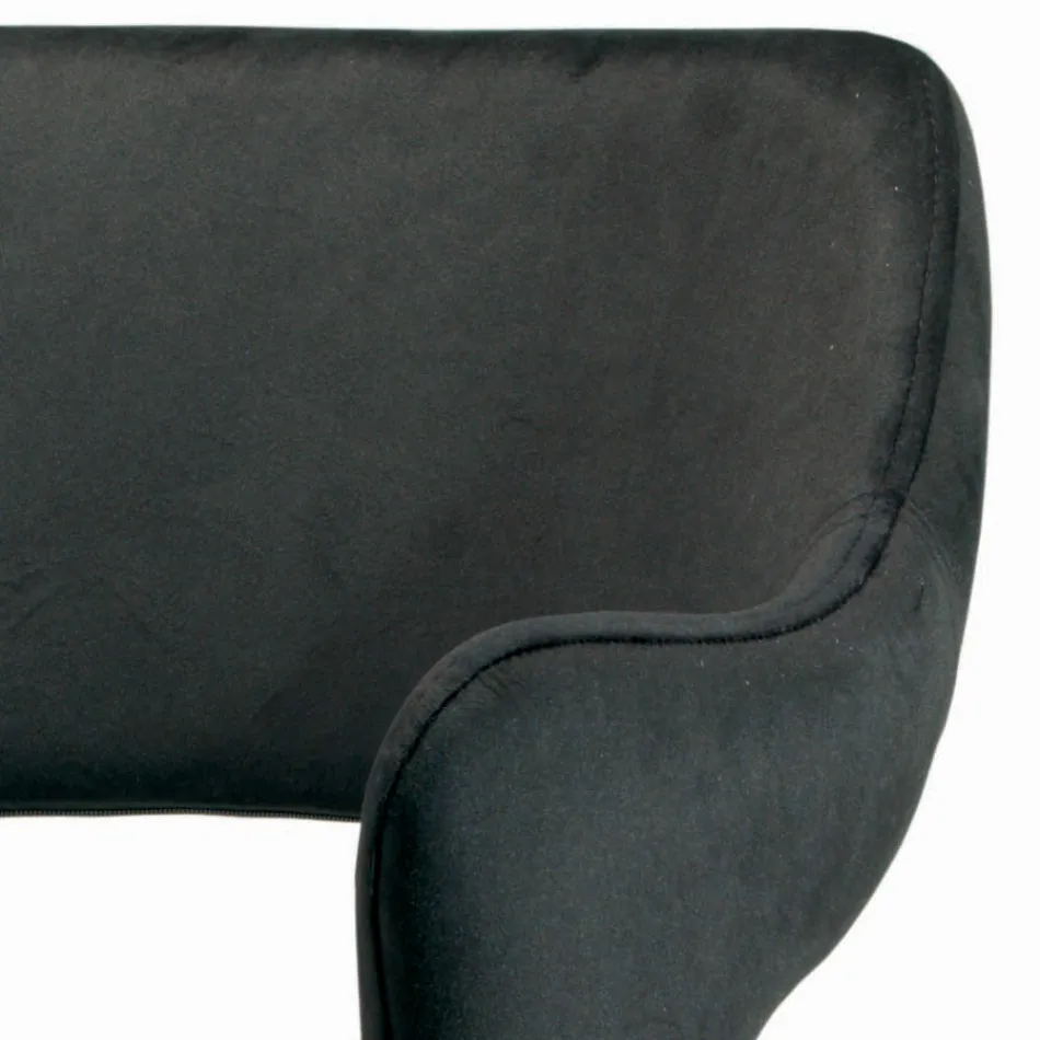 Sedia con Braccioli Completamente Rivestita e Gambe in Acciaio - Ravenna Viadurini