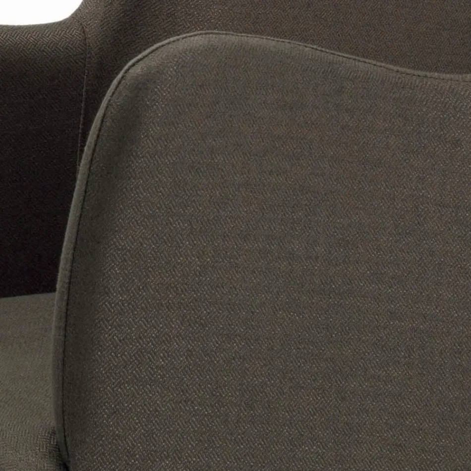 Sedia con Braccioli con Gambe in Legno e Seduta Imbottita Made in Italy - Bari Viadurini