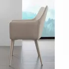 Sedia con braccioli in metallo rivestito in ecopelle Carlina Viadurini