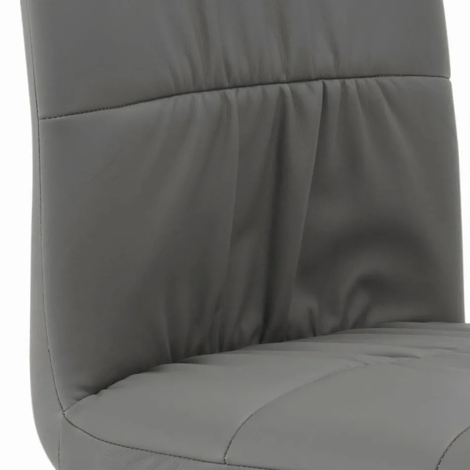 Sedia con Gambe in Acciaio Laccate e Seduta Rivestita Made in Italy - Brescia Viadurini