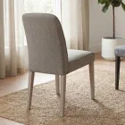 Sedia con Gambe in Legno e Seduta in Tessuto Antimacchia - Kandinsky Viadurini
