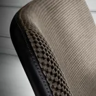 Sedia con Poggiapiedi in Tessuto Vulcano e Gambe in Metallo Made in Italy - Amane Viadurini