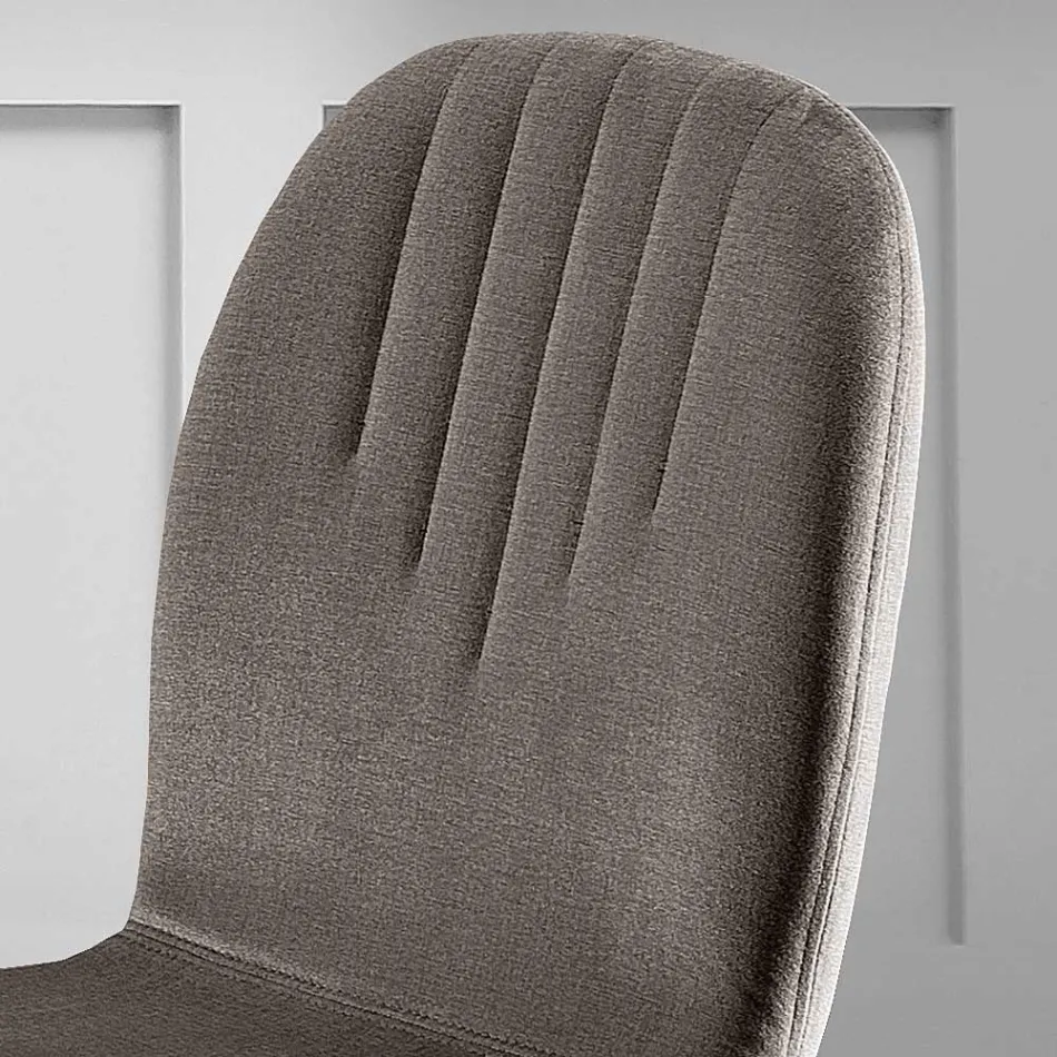 Sedia con Seduta in Monoscocca in Tessuto e Gambe in Legno Made in Italy - Nezoku Viadurini