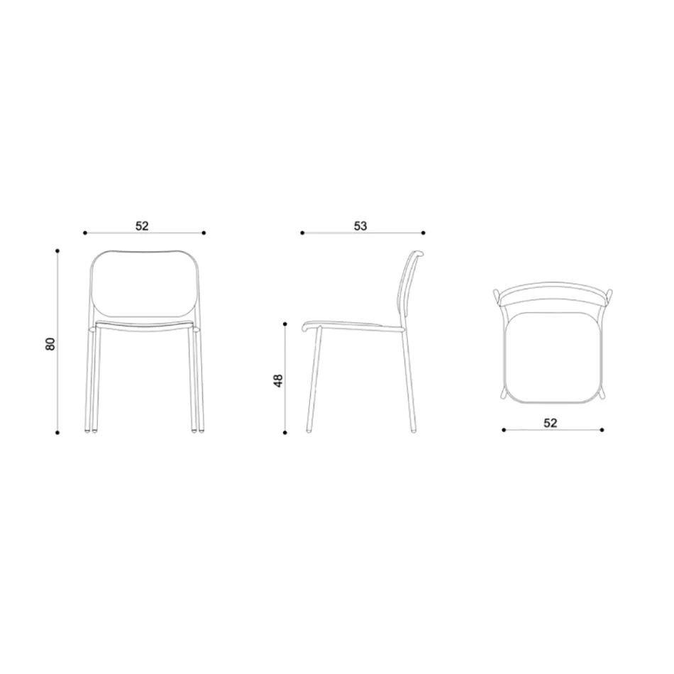 Sedia Cucina Imbottita in Tessuto e Metallo Made in Italy 2 Pezzi - Sangria Viadurini