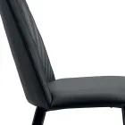 Sedia Cucina in Ecopelle e Acciaio Realizzata in Italia 4 Pezzi - Alexia Viadurini