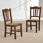 Sedia Cucina in Legno di Faggio e Paglia Design Classico Italiano - Hegel Viadurini