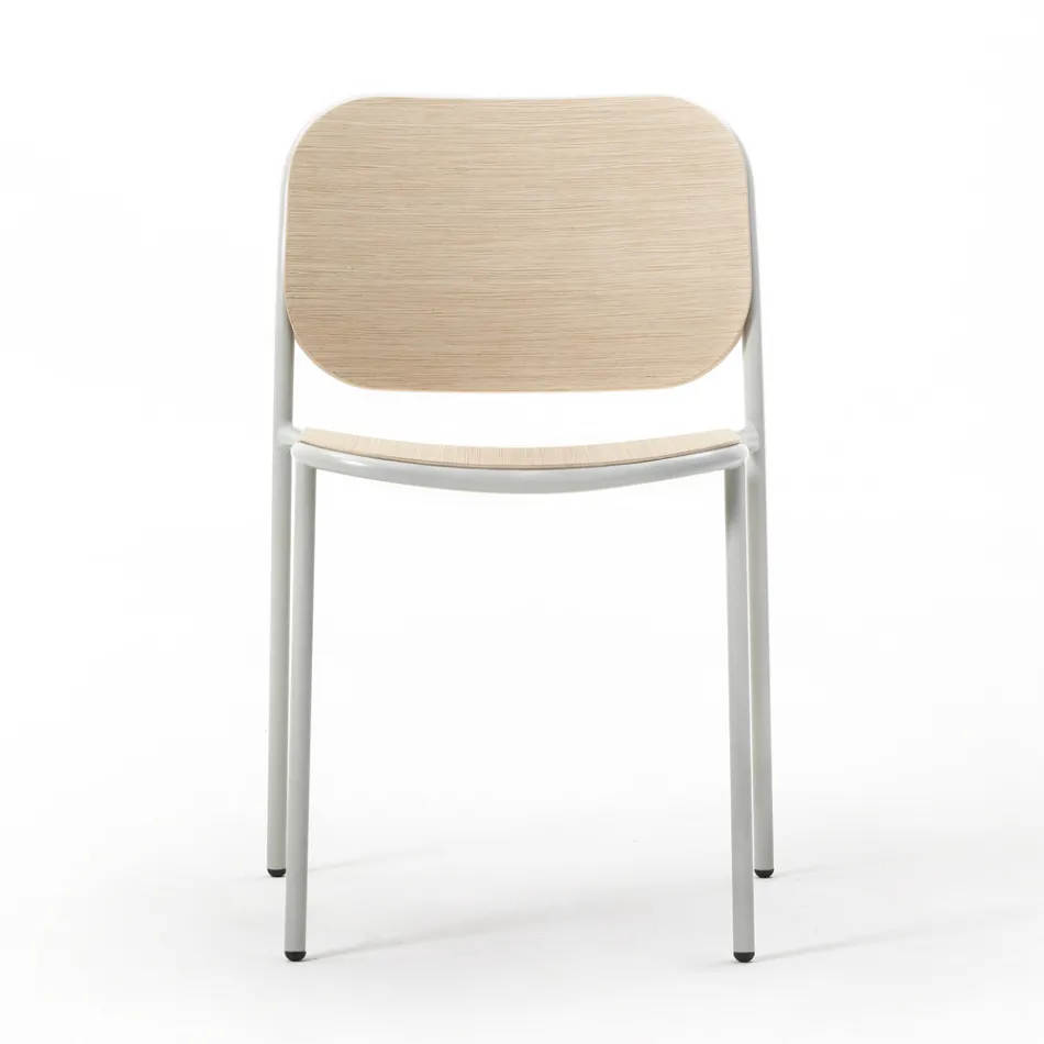 Sedia Cucina in Legno e Metallo Verniciato Made in Italy 2 Pezzi - Saffia Viadurini