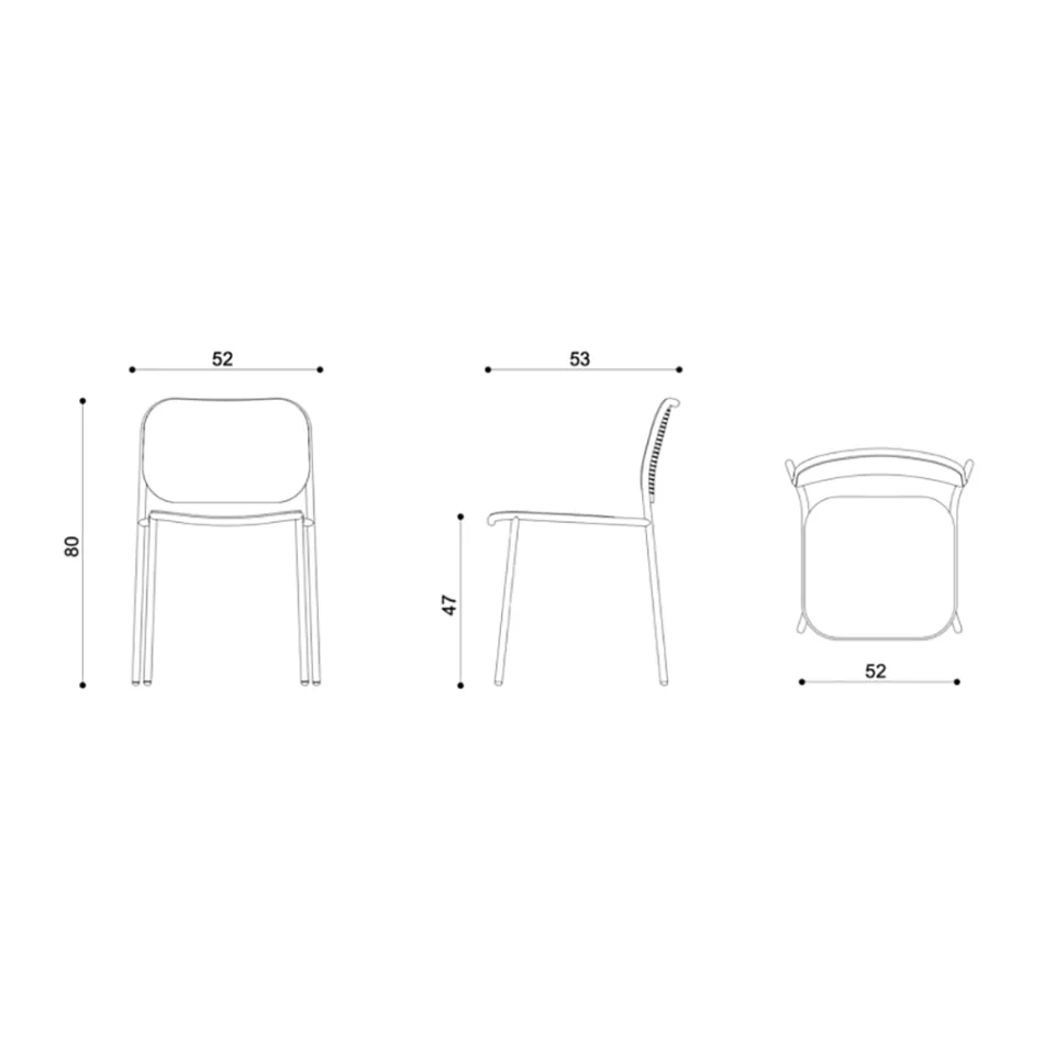 Sedia Cucina in Legno e Metallo Verniciato Made in Italy 2 Pezzi - Saffia Viadurini