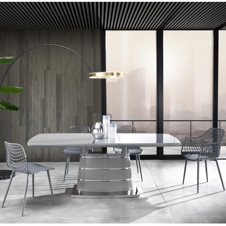 Sedia Cucina in Polipropilene Opaco con Gambe in Acciaio 4 Pezzi - Beyonce Viadurini