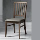 Sedia Cucina Legno Massello di Faggio e Ecopelle Design Italiano - Rosita Viadurini