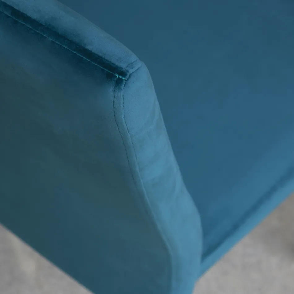 Sedia da Cucina con Gambe in Metallo e Seduta in Velluto, 4 Pezzi - Darvina Viadurini