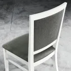 Sedia da Cucina Design in Legno di Faggio e Tessuto Stile Moderno - Taver Viadurini