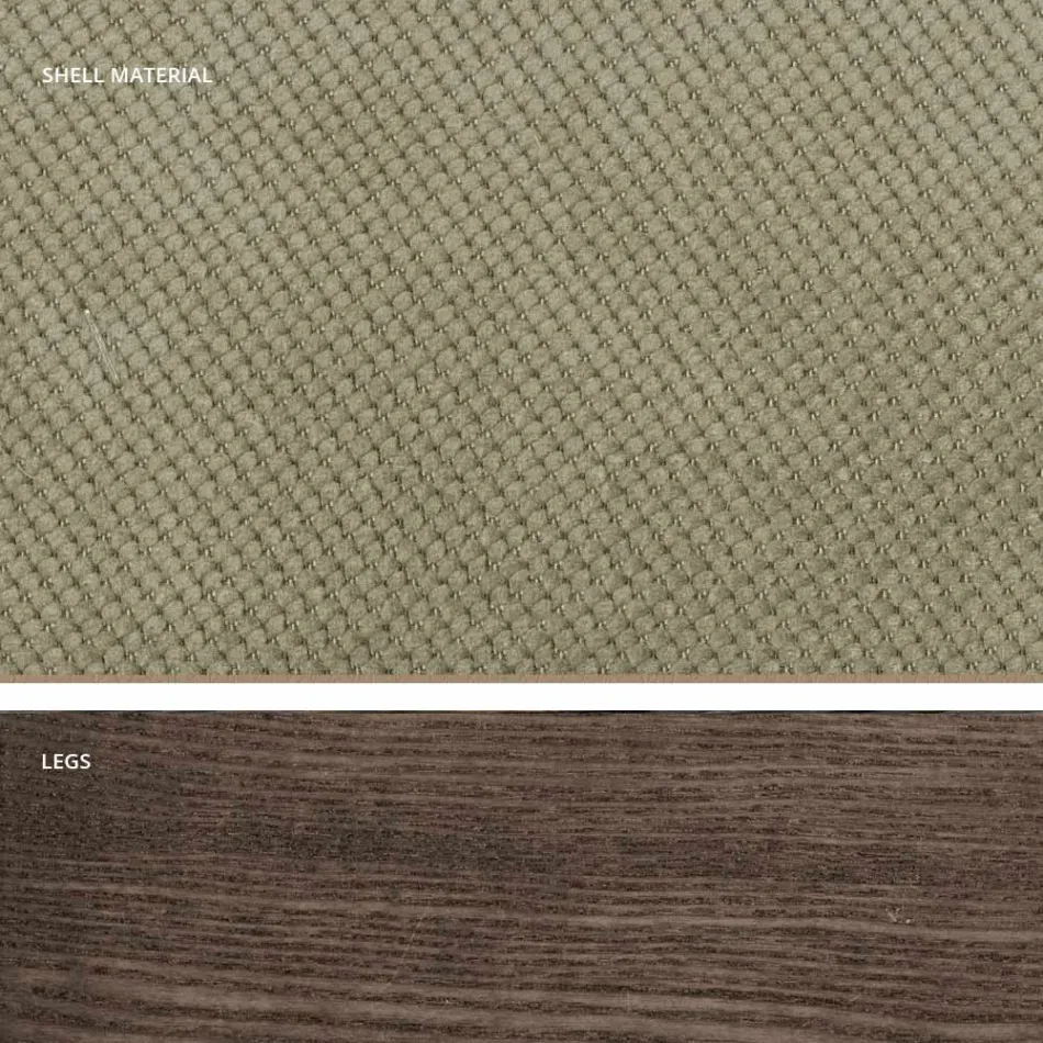 Sedia da cucina di design in legno e tessuto made in Italy, Egizia Viadurini