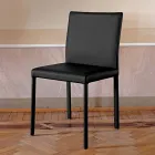 Sedia da Cucina di Design Rivestita Completamente in Pelle Made in Italy - Tara Viadurini