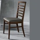 Sedia da Cucina in Legno e Seduta in Tessuto Design Italiano - Jeanine Viadurini