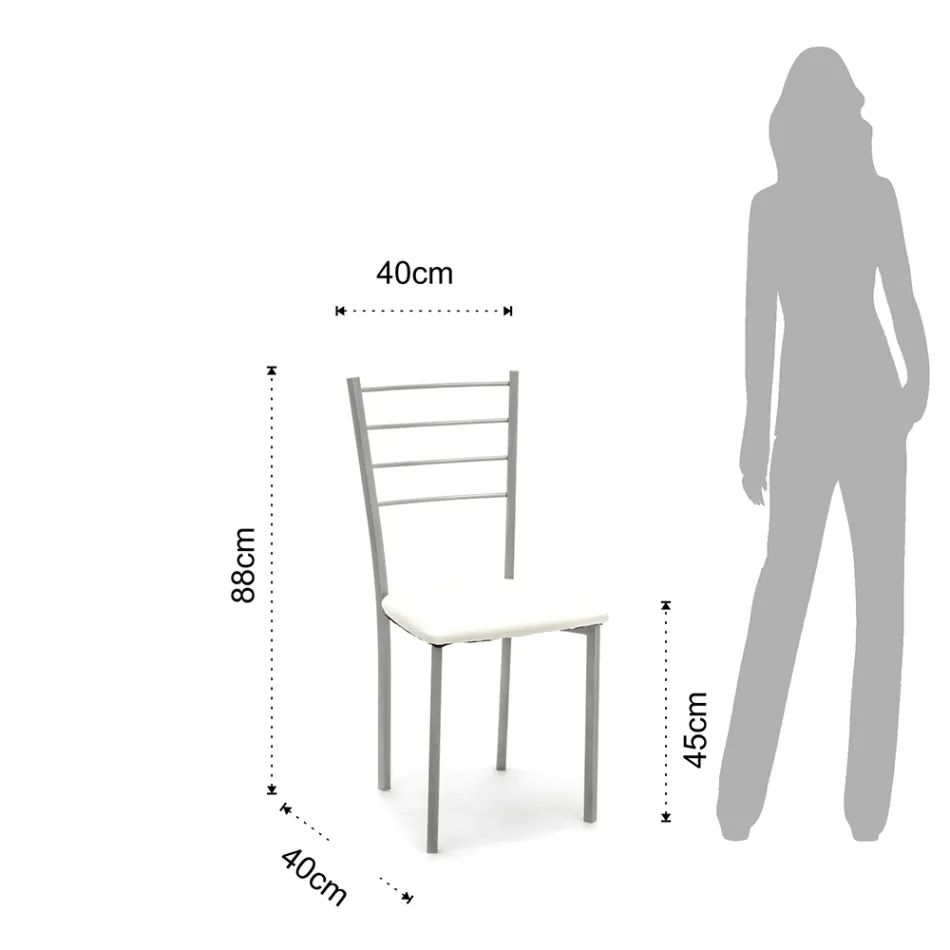 Sedia da Cucina in Pelle Sintetica e Metallo Verniciato 4 Pezzi - Remida Viadurini